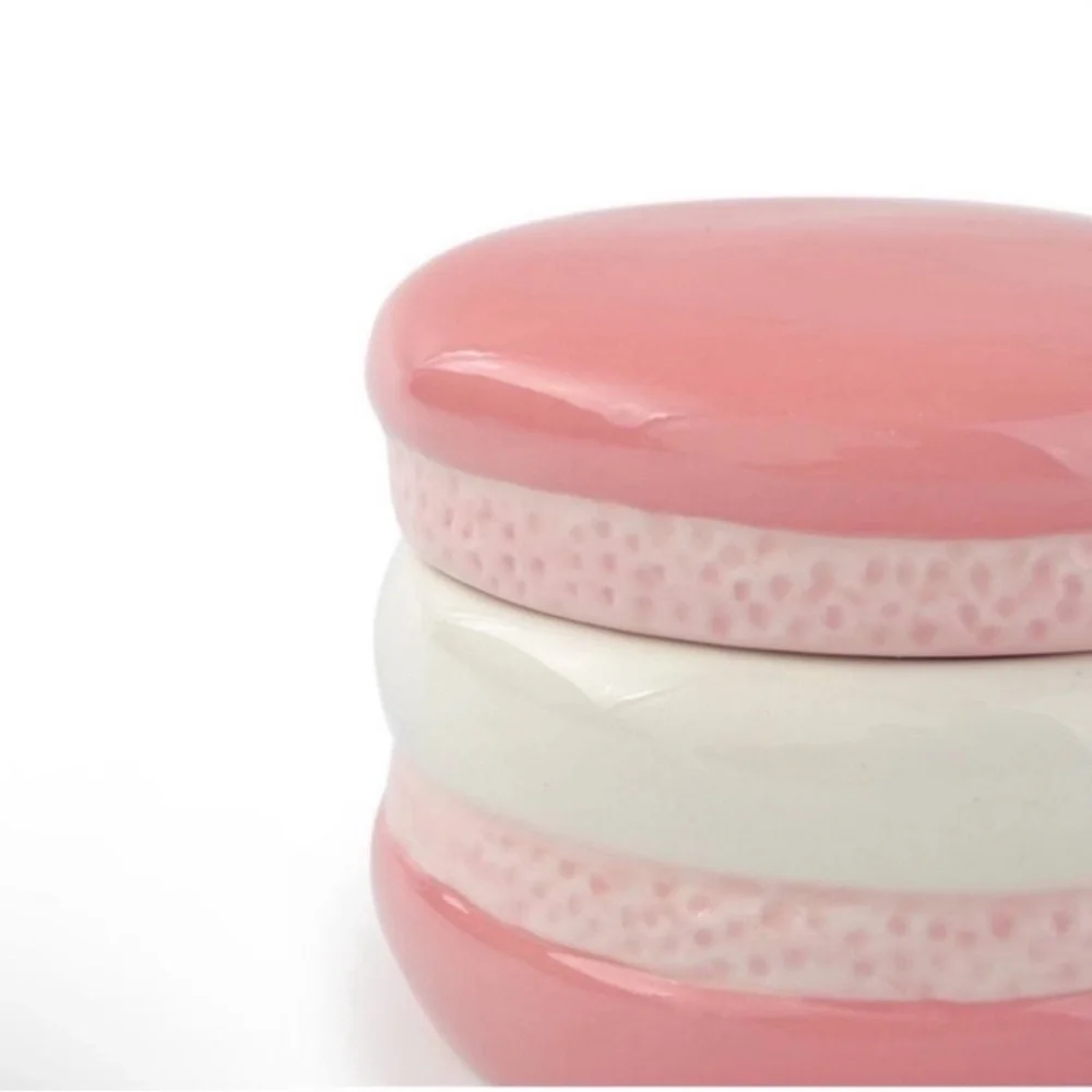 3 for $15 SALE New Target Bullseye Ceramic Pink & White Macaron Trinket Box